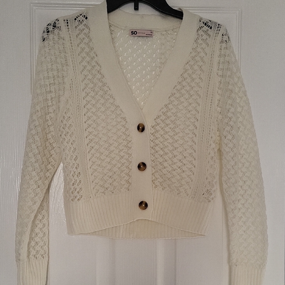 SO Cream Cable Knit Cardigan